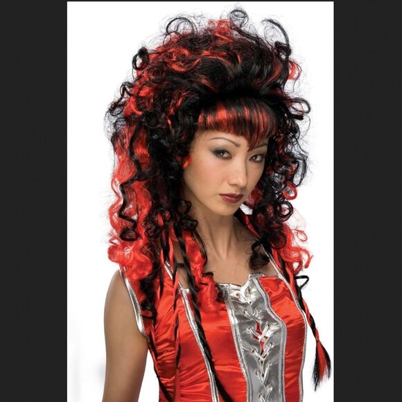 NEW "Frighten Vamp Wig" Sexy Lady Vampire wig Red and Black for Halloween - Picture 6 of 6